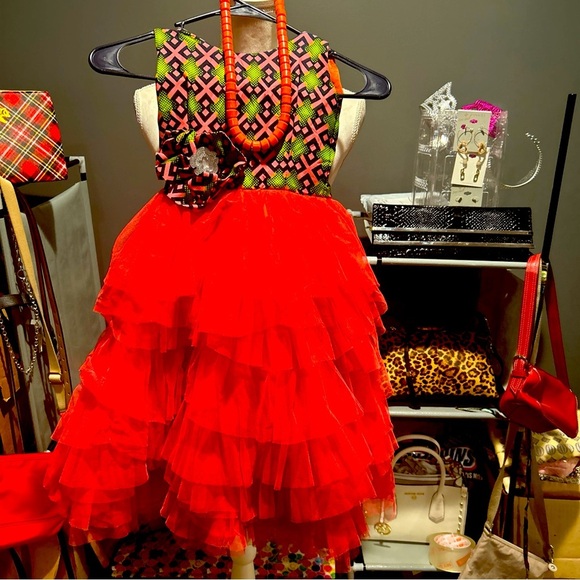 Vintage Tulle Ruffles Multicolor Girl’s Dress - Picture 3 of 6